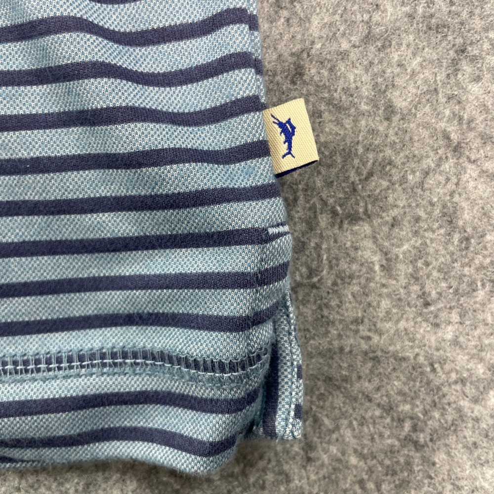 Tommy Bahama Mens Polo Shirt XL Blue Striped Striped Short Sleeve - Picture 4 of 12